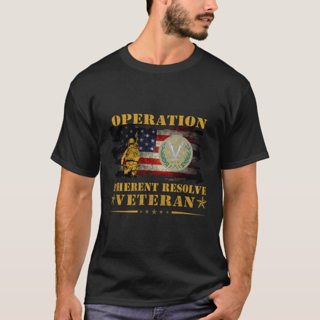 CJTF OIR Operation Inherent Resolve Veteran Americ T Shirt (Framsida)