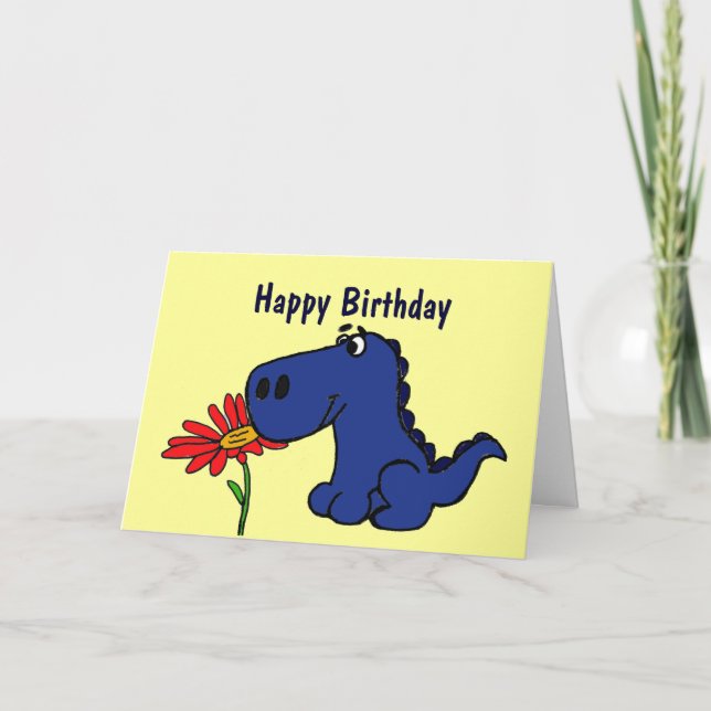 CK - Cute Dinosaur-födelsedagskort Kort (Framsida)