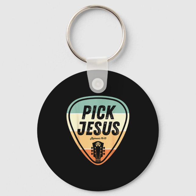 Ck Jesus Tröja Rolig Kristna Musik Gitarr Ck Män Nyckelring (Framsida)