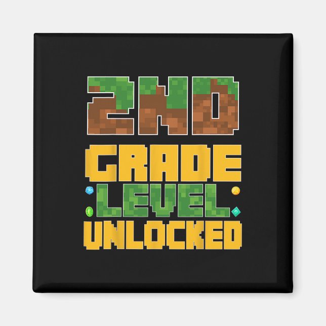 Ck To School 2nd Grade Boys Gamer First Day Second Magnet (Framsidan)