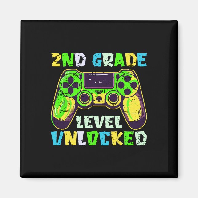 Ck To School 2nd Grade Boys Gamer First Day Second Magnet (Framsidan)