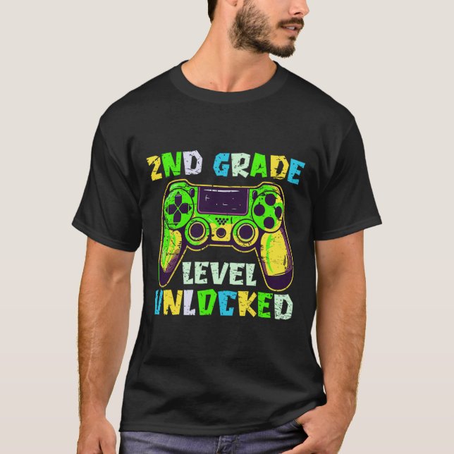 Ck To School 2nd Grade Boys Gamer First Day Second T Shirt (Framsida)