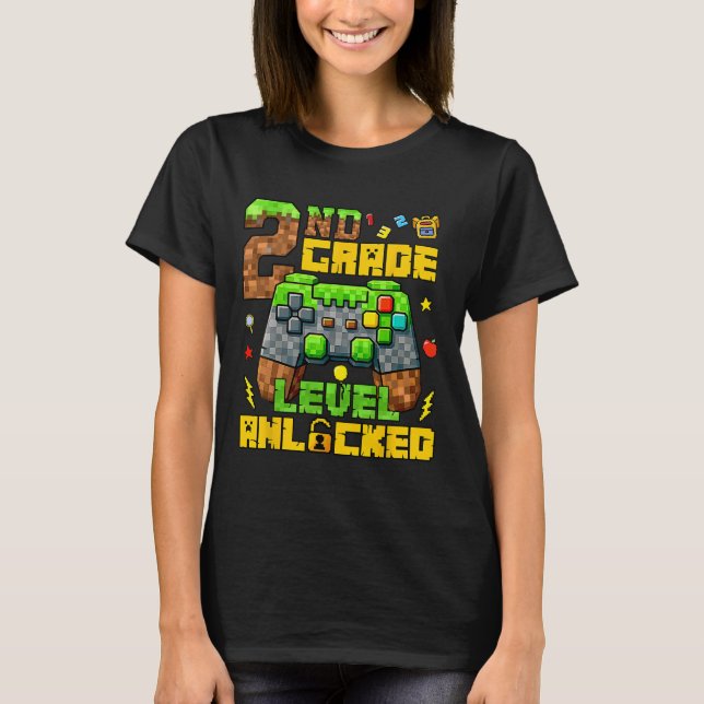 Ck To School 2nd Grade Gamer First Day Second Grad T Shirt (Framsida)