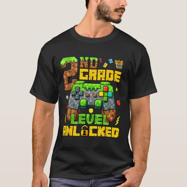 Ck To School 2nd Grade Gamer First Day Second Grad T Shirt (Framsida)