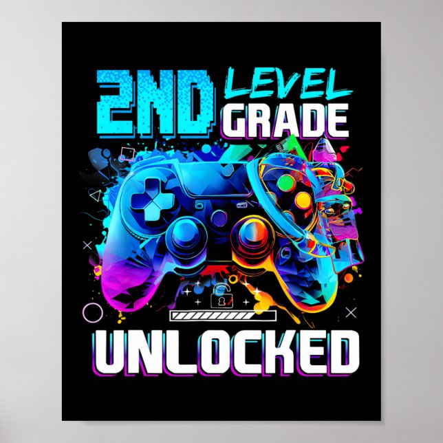 Ck To School 2nd Grade Level Unlocked Gamer Kids B Poster (Framsidan)