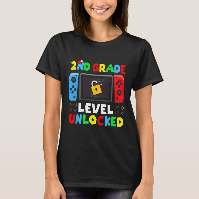Ck To School 2nd Grade Level Unlocked Gamer Kids B T Shirt (Framsida)