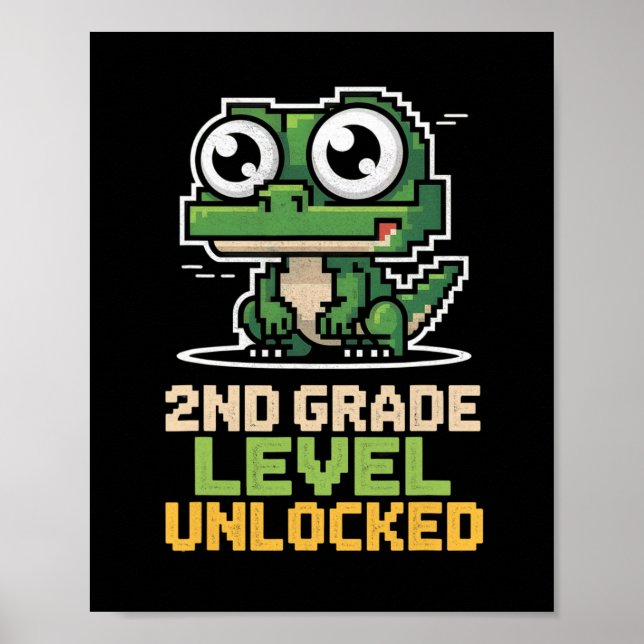 Ck To School 2nd Grade Lizard Gamer Second Level U Poster (Framsidan)