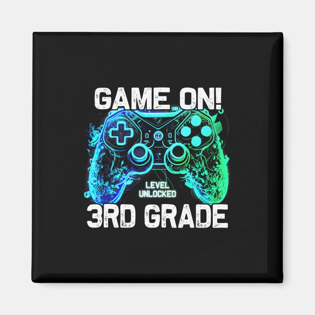 Ck To School 3rd Grade Boys Gamer First Day School Magnet (Framsidan)