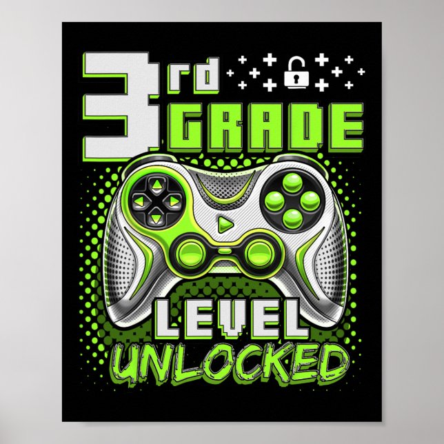 Ck To School 3rd Grade Boys Gamer First Day School Poster (Framsidan)