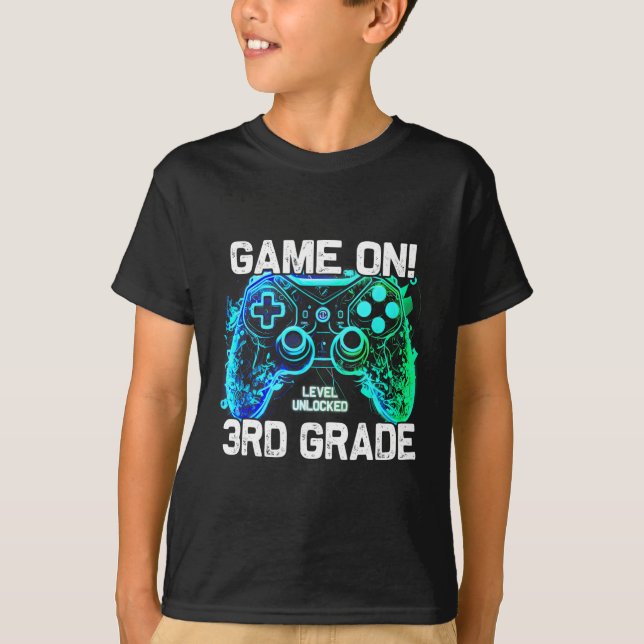 Ck To School 3rd Grade Boys Gamer First Day School T Shirt (Framsida)