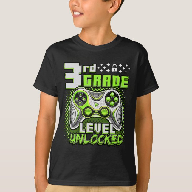 Ck To School 3rd Grade Boys Gamer First Day School T Shirt (Framsida)