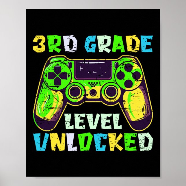 Ck To School 3rd Grade Boys Gamer First Day Third  Poster (Framsidan)