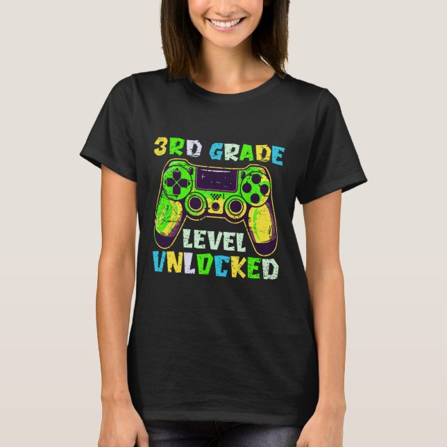 Ck To School 3rd Grade Boys Gamer First Day Third  T Shirt (Framsida)