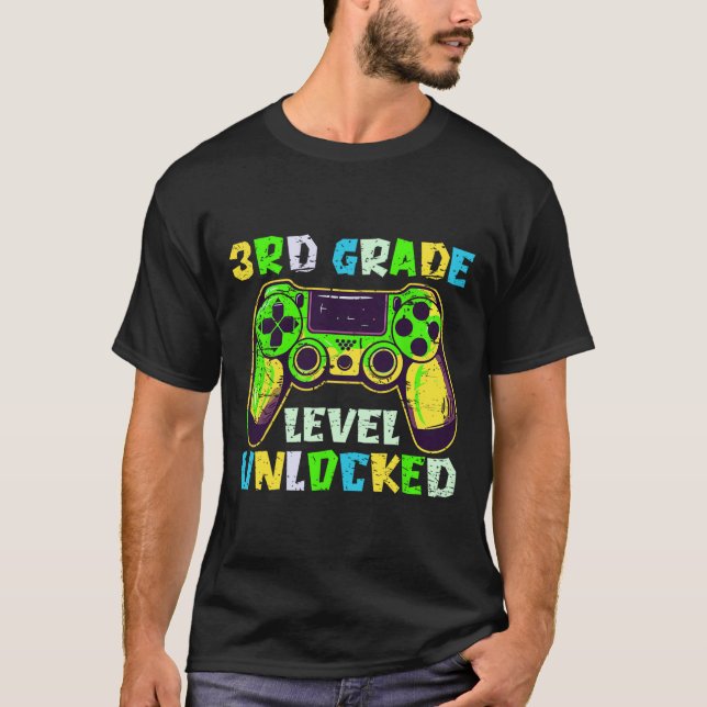 Ck To School 3rd Grade Boys Gamer First Day Third  T Shirt (Framsida)