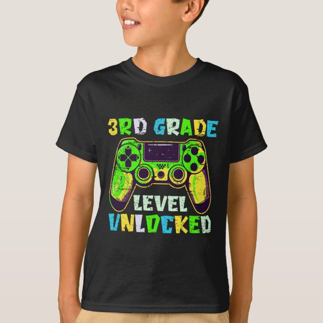 Ck To School 3rd Grade Boys Gamer First Day Third  T Shirt (Framsida)