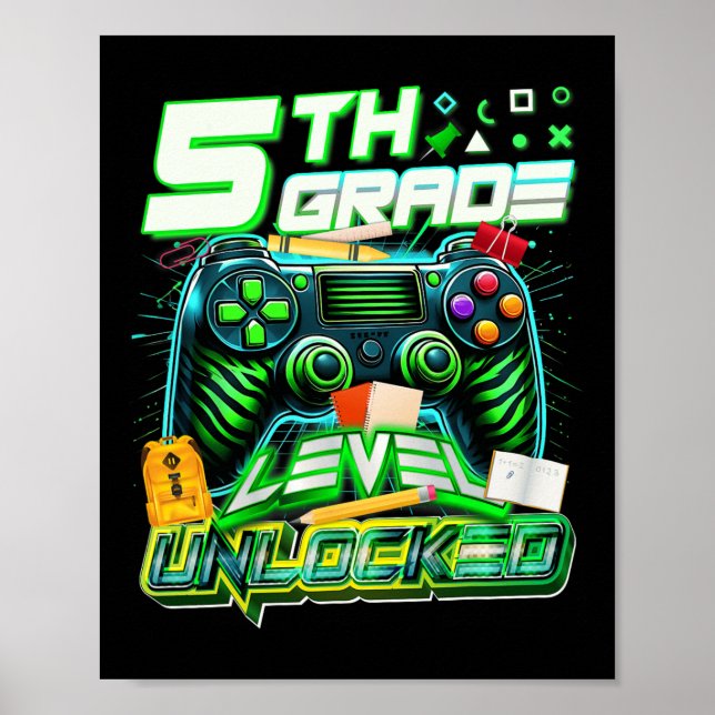 Ck To School 5th Grade Level Unlocked Gamer First  Poster (Framsidan)