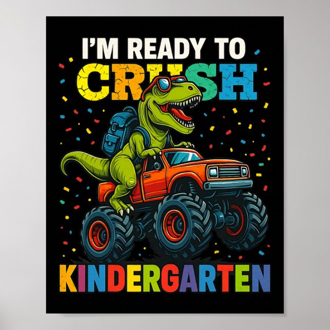 Ck To School Boy Dinosaur I'm Ready To Crush Kinde Poster (Framsidan)