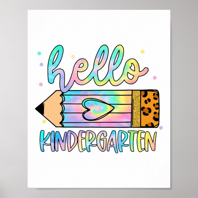 Ck to School Hej Kindergarten Leopard Tie Dye Pe Poster (Framsidan)
