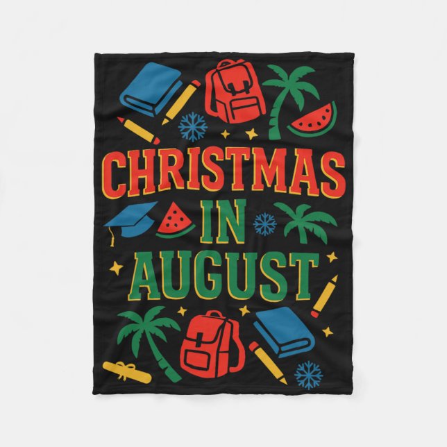 Ck to School Julafton Handflatan Träd Studenten ju Fleecefilt (Framsidan)