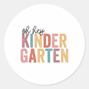 Ck to School Studenter Lacher Oh Kindergarten ten Runt Klistermärke