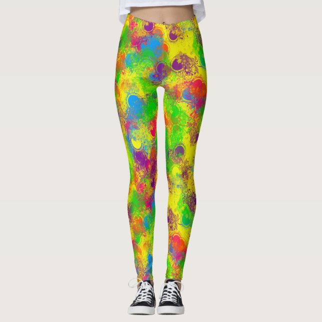 CKC-färg kan Blommigtar-LEGGINGER Leggings (Framsida)