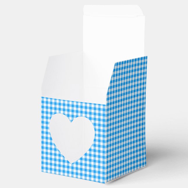 CKC-Gingham-Pastel Blue-White-PARTY FAVOR BOX,hrt Presentaskar (Öppnad)