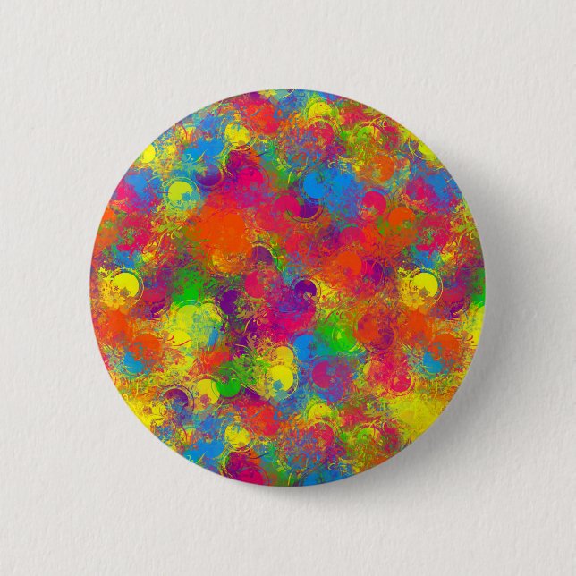 CKC Paint Can Blommigts-Button Stift Knapp (Framsida)