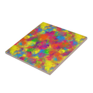CKC Paint Can Blommigts-Ceramic Tile Kakelplatta
