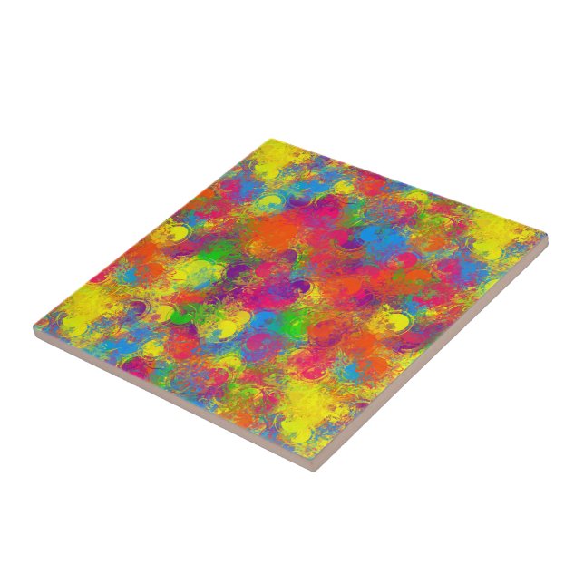 CKC Paint Can Blommigts-Ceramic Tile Kakelplatta (Sidan)