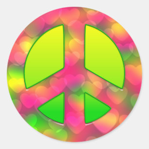 CKC-Peace-symbol 06-Round Stickers/Sälar Runt Klistermärke