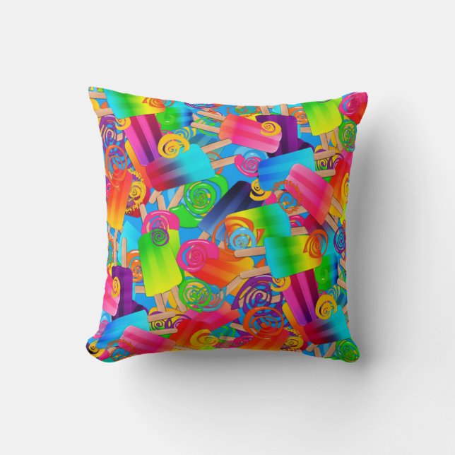 CKC Popsicle Swirls, Blue-SQ DEKORATIV KUDDE (Framsida)