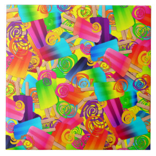 CKC Popsicle Swirls Gult-SQ TIL L Kakelplatta