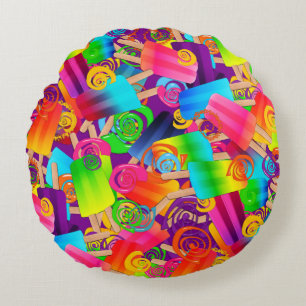 CKC-popsicle Swirls,LILA-ROUND DEKORATIV KUDDE
