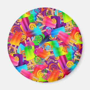 CKC Popsicle Swirls Lila-ROUND MAGNET