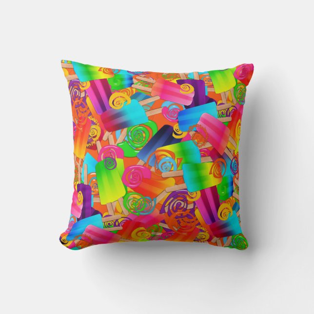 CKC-popsicle Swirls, ORANGE-SQ DEKORATIV KUDDE (Framsida)