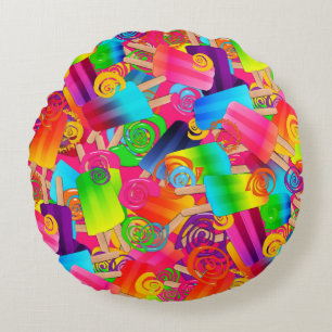 CKC-popsicle Swirls,ROSA-ROUND DEKORATIV KUDDE