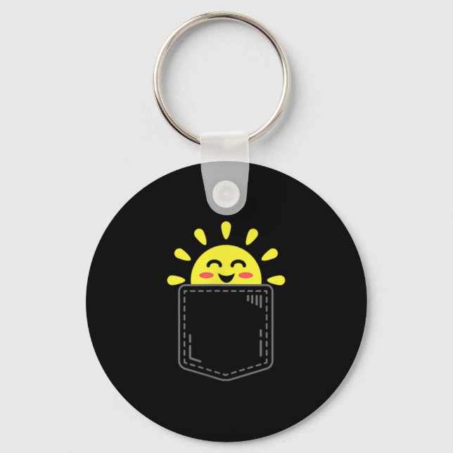 Cket Of Sunshine Happy Summer Sun Motivational Ins Nyckelring (Framsida)
