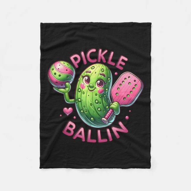 Ckle Ballin Cute Ckleball Women Girls Ckleball Lov Fleecefilt (Framsidan)