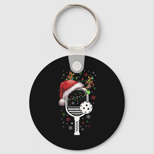 Ckleball Player Christmas Holiday Reindeer Xmas Wo Nyckelring (Framsida)