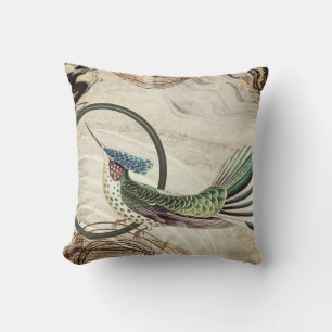 Ckräm och Grönt Abstrakt av hummingbird Kudde