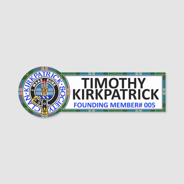 CKS NAME BADGE - #005 Timothy Kirkpatrick  Namnbricka (Framsida)