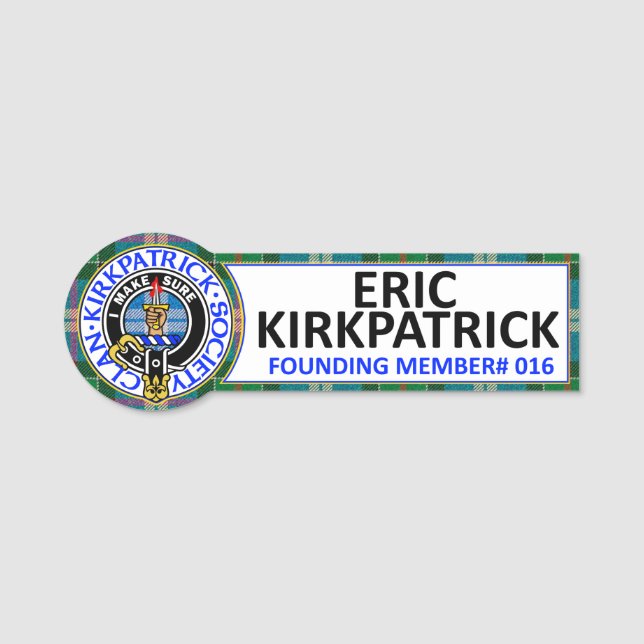 CKS NAME BADGE #016 ERIC KIRKPATRICK NAMNBRICKA (Framsida)