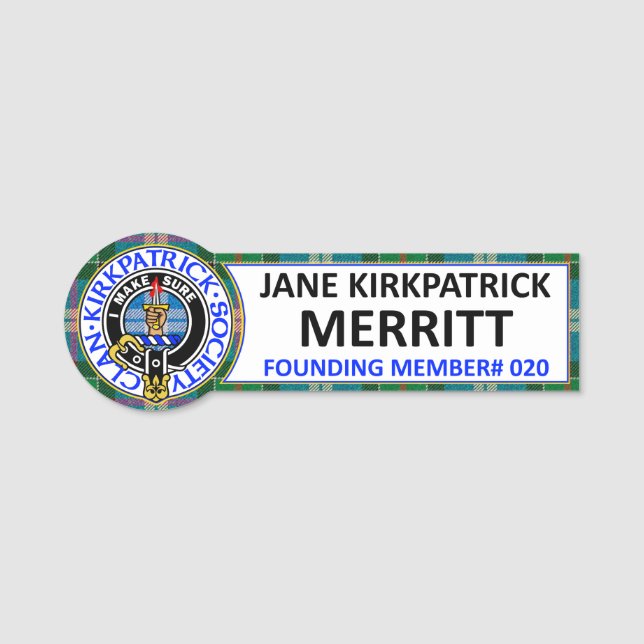 CKS NAME BADGE #020 Jane Kirkpatrick Merritt Namnbricka (Framsida)