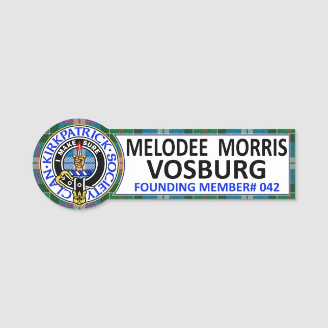 CKS NAME BADGE 042 MELODEE MORRIS VOSBURG NAMNBRICKA (Framsida)
