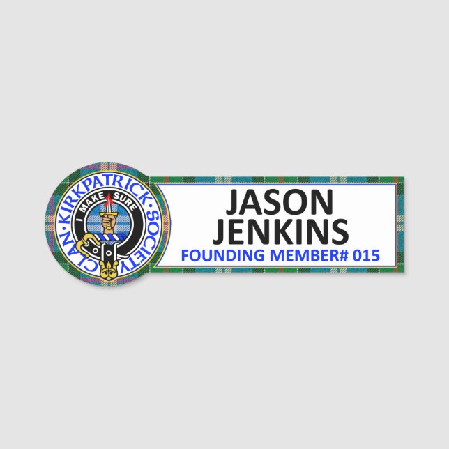CKS NAMNDEKAL för Jason Jenkins Namnbricka (Framsida)