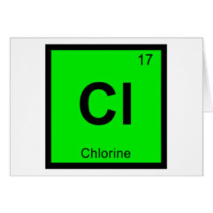 Cl - Klor Kemi Periodiska Systemet Symbol Hälsningskort