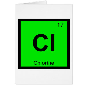 Cl - Klorkemisk återkommande Bord-symbol Hälsningskort