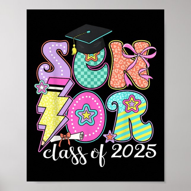 Cl of 2025 Coquette Senior 2025 Studenten Tillbaka Poster (Framsidan)