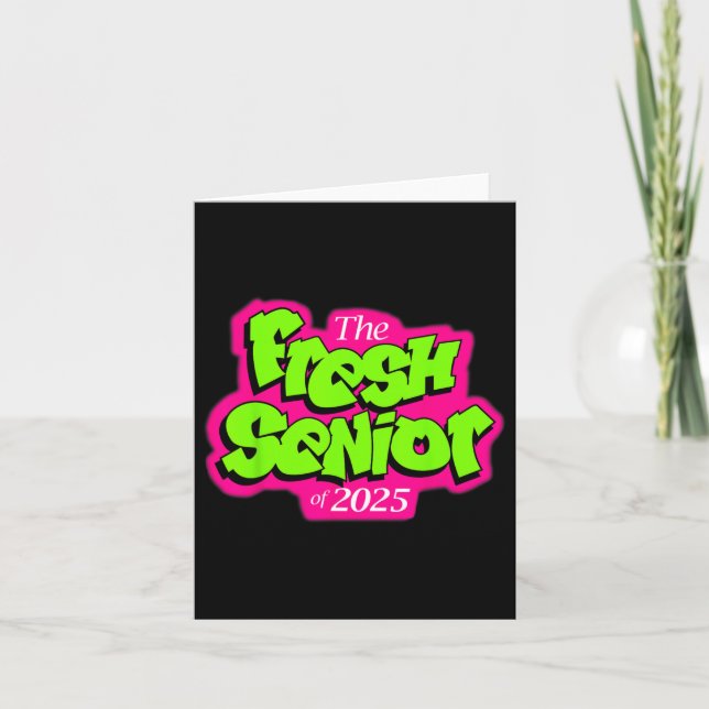 Cl Of 2025 Senior Fresh 90-tals Retro TV-stil exam Kort (Framsida)