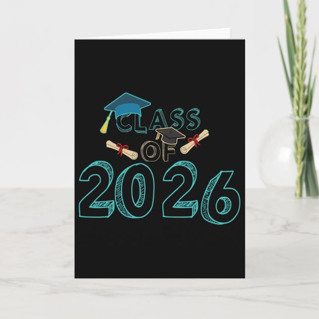 Cl Of 2026 Examen Skolåterträff Student Undervisa Kort (Framsida)